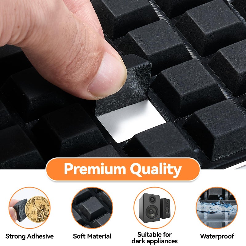 FURNIMATE Black Rubber Feet 72PCS Self Adhesive Rubber Feet Black Bumper Pads Square Bumpers for Electronics Speakers Computers Keyboard PS4 - Image 5